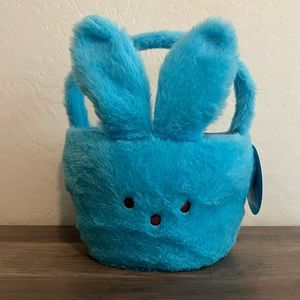 Peeps Bunny Plush Easter Egg Basket 10.5” Blue
